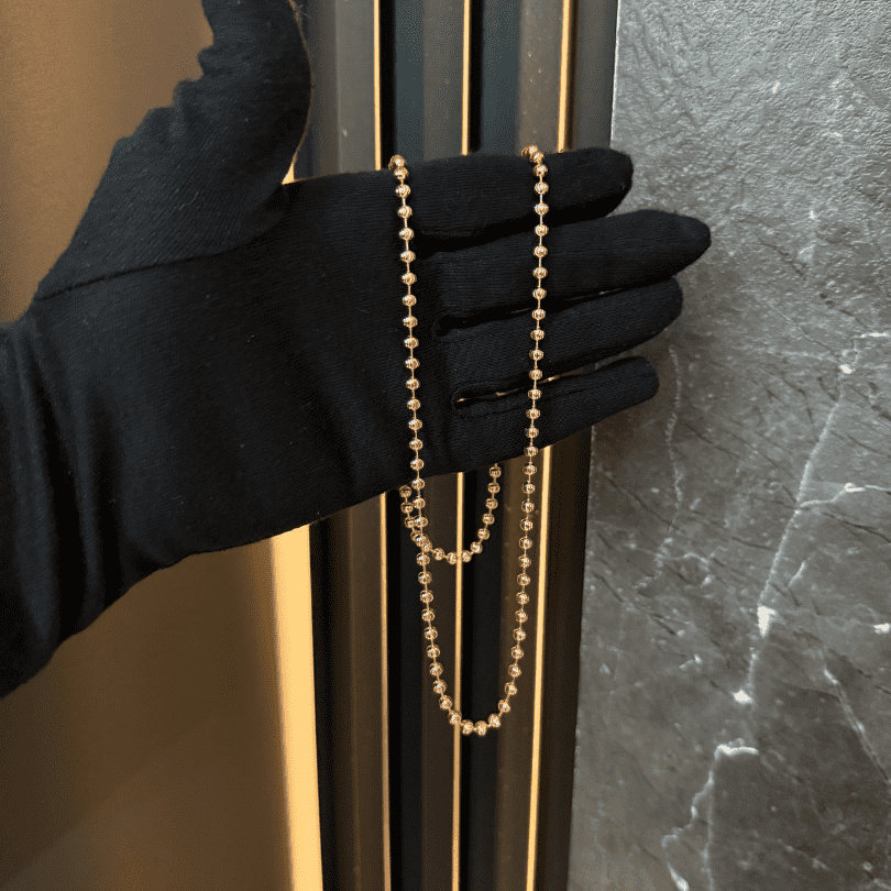 Cadena Militar Diamantada Italiana 65 cm – Oro Laminado ROSADO 18K | 4mm