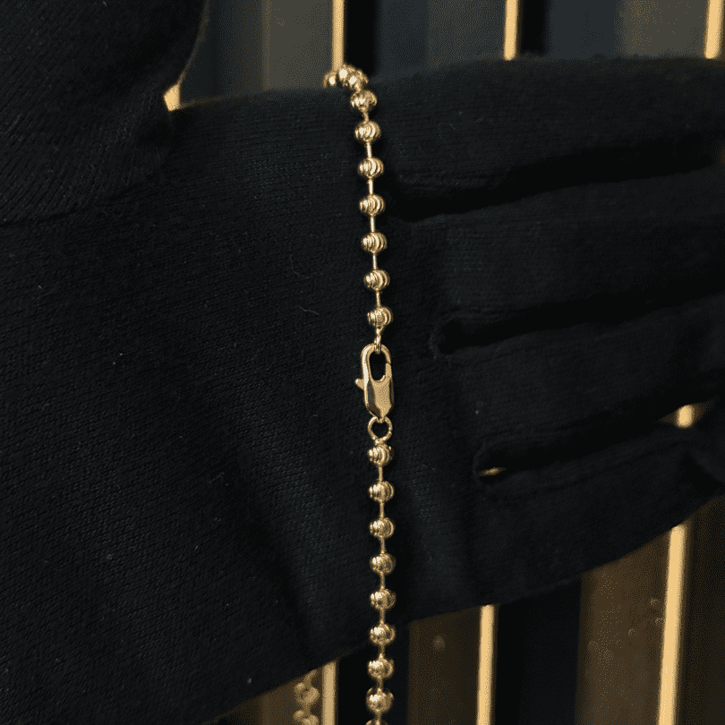 Cadena Militar Diamantada Italiana 65 cm – Oro Laminado ROSADO 18K | 4mm