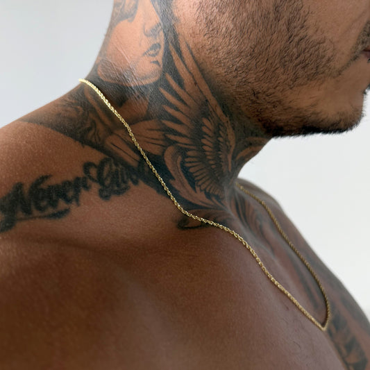 Cadena lazo italiana diamantada 60 cm 1.5mm