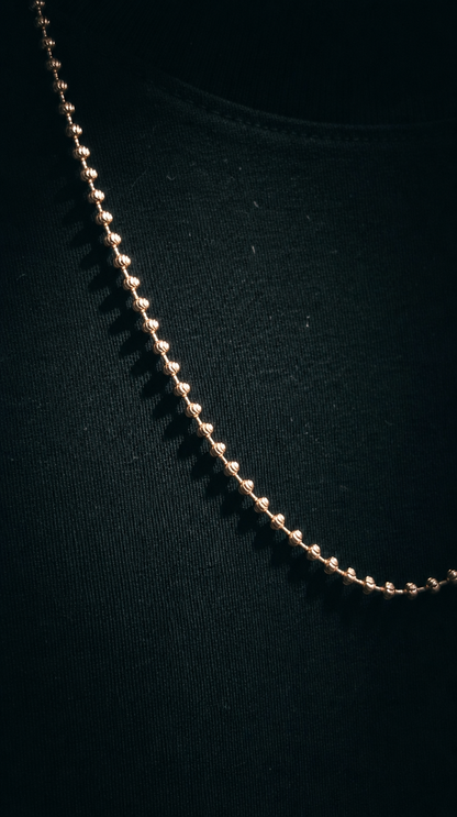 Cadena Militar Diamantada Italiana oro rosado 18K