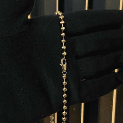 Cadena Militar Diamantada Italiana – Oro Laminado ROSADO 18K | 65 cm, 4 mm