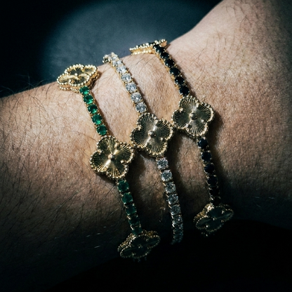 PULSERAS V.C DIAMONS VERDE-CRISTAL-NEGRA