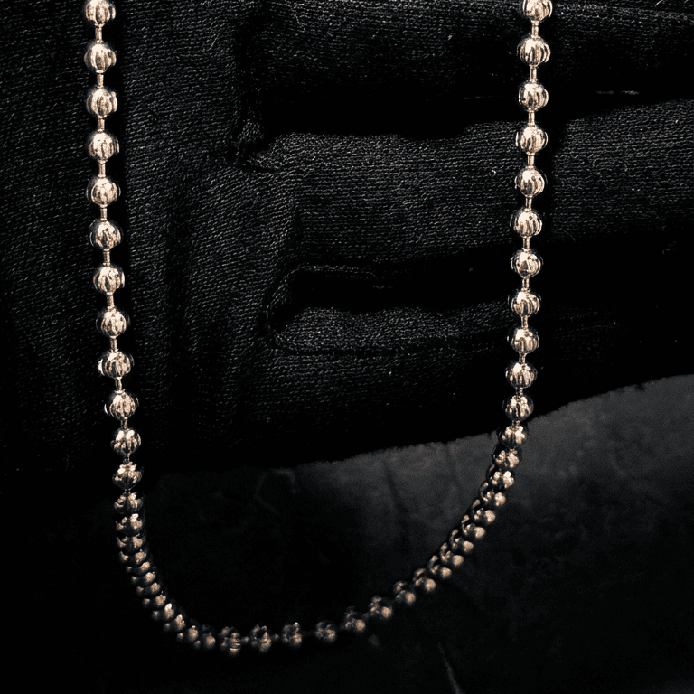 CADENA MILITAR DIAMANTADA 4MM ORO ROSA CHAMPANGE 60cm