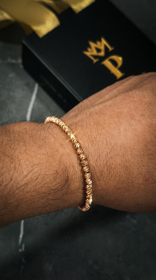 PULSERA MILITAR ROSA CHAMPAGNE 4mm 17 CM+EXTENSOR